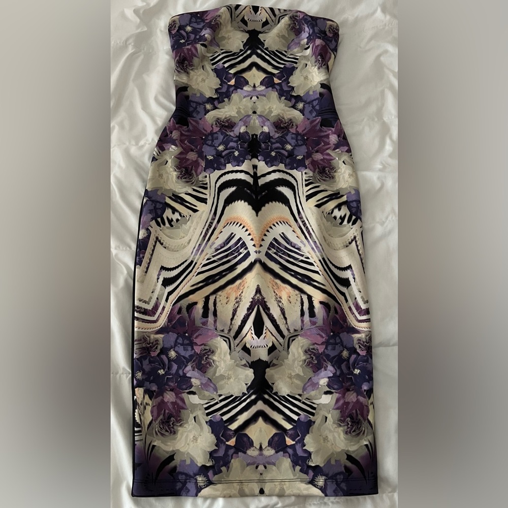 Bebe Strapless Midi Dress- fitted